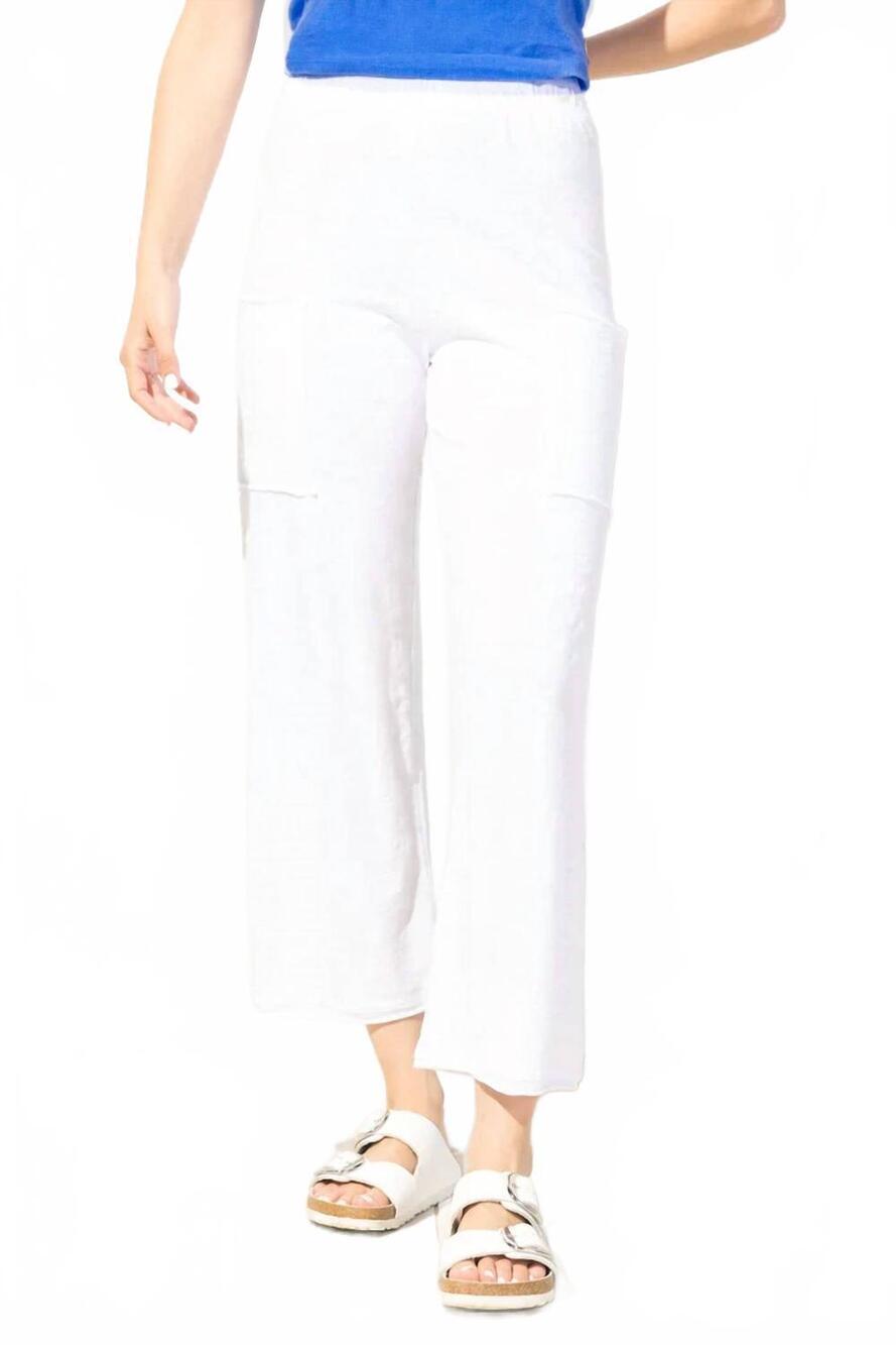 NEW HABITAT cotton slub pocket flood pants in white